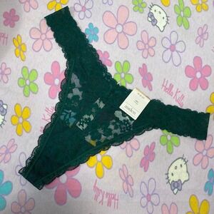 🆕 AUDEN FOREST GREEN FLORAL LACE THONG